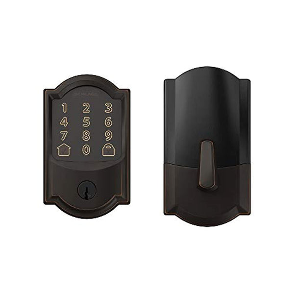 Schlage Encode Smart WiFi Deadbolt with Camelot Trim in Aged Bronze (BE489WB CAM 716)