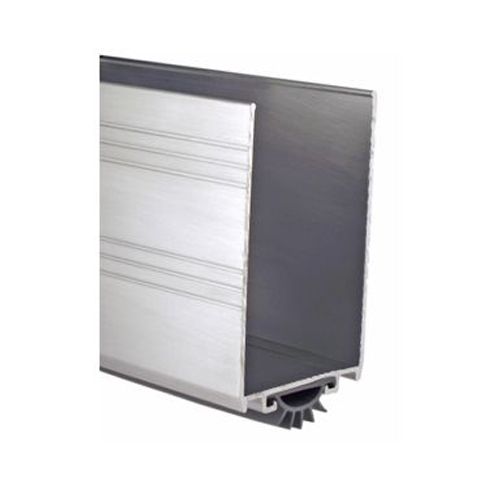 221AV36 Pemko 36" Aluminum U Shape 3in. Door Shoe/Kickplate, Vinyl Bottom Seal