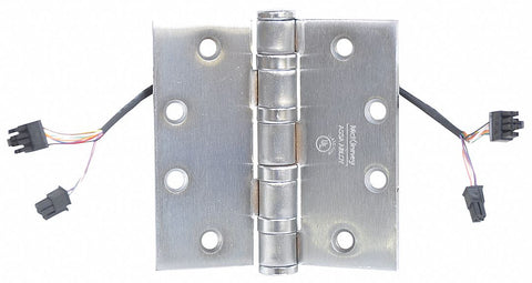 MCKINNEY T4A3386-QC12 4-1/2" X 4-1/2" SS NRP 4 1/2 in x 2 1/4 in Butt Hinge with Dull Stainless Steel Finish, Full Mortise Mounting, Square Corne