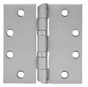 MCKINNEY HTA2714 4 1/2 X 4 1/2" 4 1/2 in x 2 1/4 in Butt Hinge with Dull Chrome Finish, Full Mortise Mounting, Square Corners
