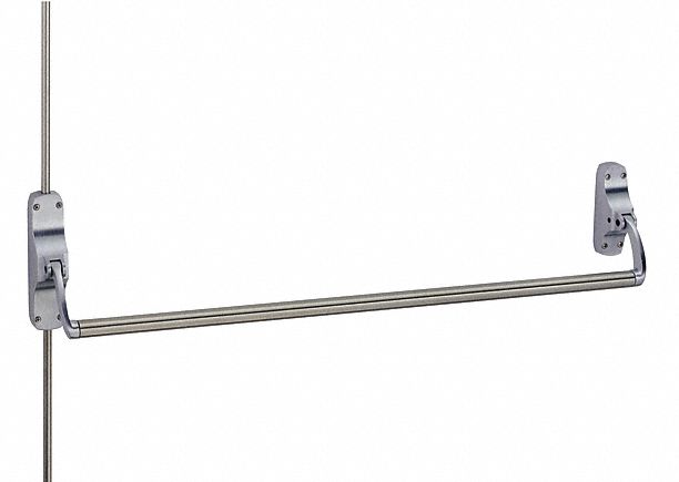 VON DUPRIN 8827EO US26D Surface Vertical Rod Crossbar,  Exit Device,  Satin Chrome,  88,  44 in Door Width