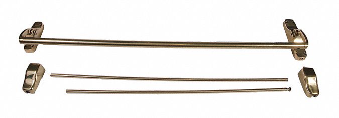 VON DUPRIN 8827EO US3 Surface Vertical Rod Crossbar,  Exit Device,  Polished Brass,  88,  44 in Door Width