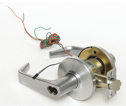 STANLEY SECURITY SOLUTIONS 9KW37DEU15DS3626 Lever,  Electrical,  Extra Heavy Duty,  Not Keyed,  Satin Chrome,  2 3/4 in Backset,  Cylindrical