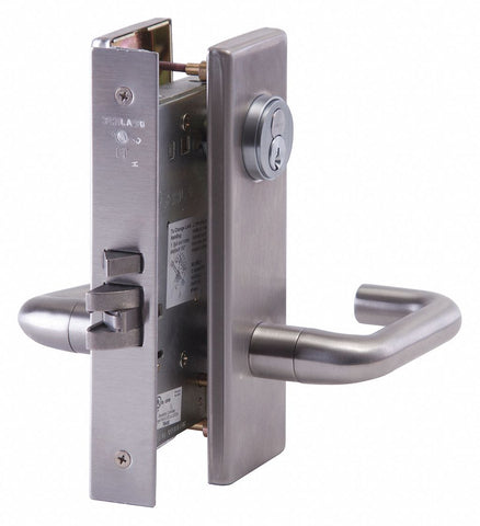 SCHLAGE L9092EUJ 03N 630 RX Mortise Lockset,  Electrical/Mechanical,  Heavy Duty,  Keyed Different,  Satin Stainless Steel