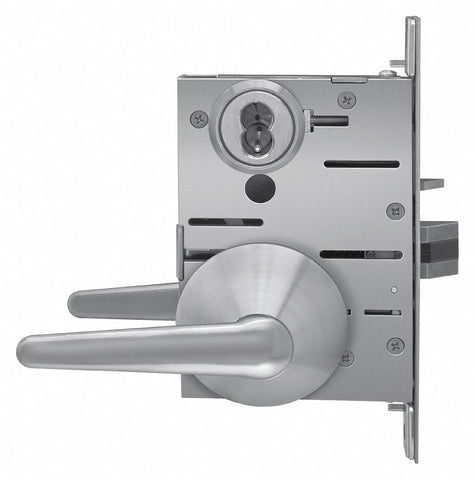 BEST SPSLMLLT16F630LH Mortise Lockset,  Mechanical,  Satin Stainless Steel,  2 3/4 in Backset,  Mortise