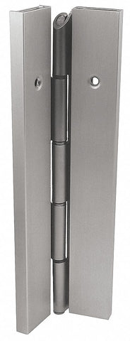 MARKAR FS202-002-600-HT-MP 90 ° Continuous Hinge With Holes, Gray Enamel, Door Leaf: 96 in x 1 11/16 in W