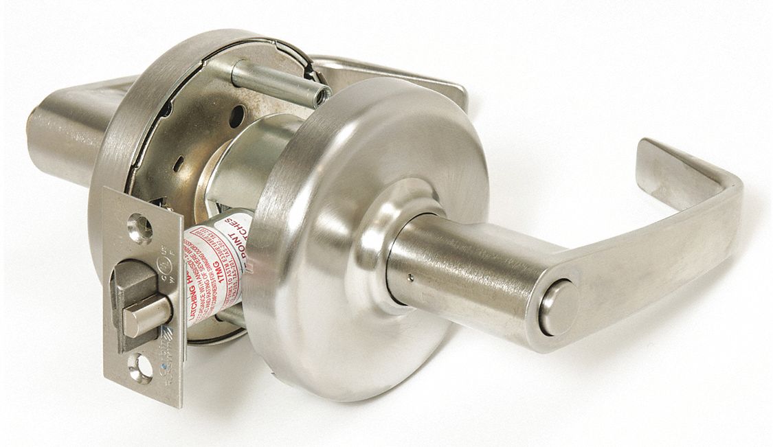 CORBIN CL3320H NZD 626 Lever,  Mechanical,  Extra Heavy Duty,  Not Keyed,  Satin Chrome,  2 3/4 in Backset,  Cylindrical