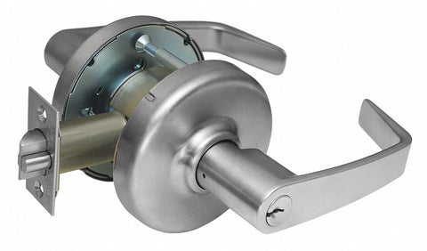 CORBIN CL3393 NZD 626 Lever,  Mechanical,  Extra Heavy Duty,  Keyed Different,  Satin Chrome,  2 3/4 in Backset