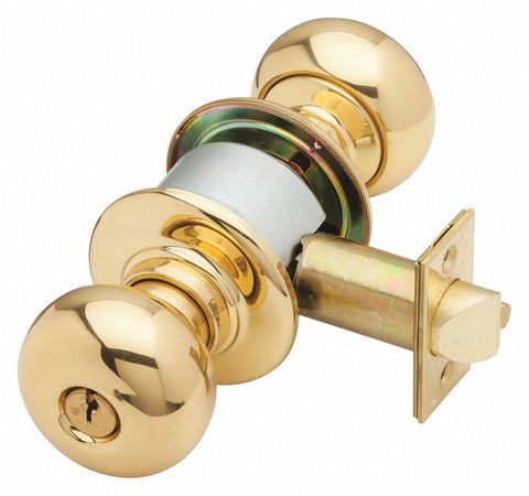 SCHLAGE D53PD PLY 605 C123 Knob Lockset,  Mechanical,  Knob,  Cylindrical,  Entrance,  1