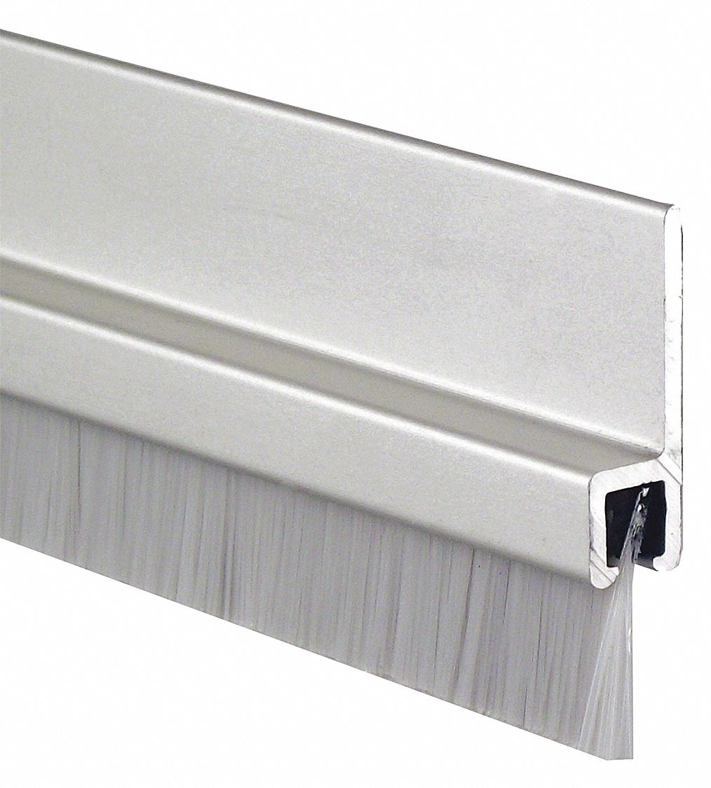 Door Frame Weatherstrip, 7 ft. Overall Length, Brush Insert Type, Nylon Brush Insert Material