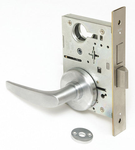 BEST 45H0L16H626 Mortise Lockset,  Mechanical,  Satin Chrome,  2 3/4 in Backset,  Mortise