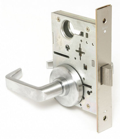 BEST 45H0N15H626 Mortise Lockset,  Mechanical,  Satin Chrome,  2 3/4 in Backset,  Mortise