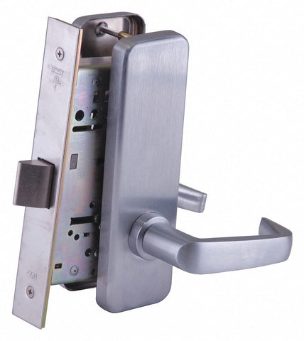 BEST 45H0N15J626 Mortise Lockset,  Mechanical,  Satin Chrome,  2 3/4 in Backset,  Mortise