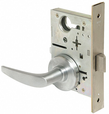 BEST 45H0N16H626 Mortise Lockset,  Mechanical,  Satin Chrome,  2 3/4 in Backset,  Mortise