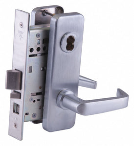 BEST 45H7A15J626 Mortise Lockset,  Mechanical,  Not Keyed,  Satin Chrome,  2 3/4 in Backset,  Mortise