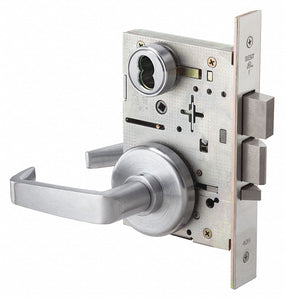 BEST 45H7AB15H626 Mortise Lockset,  Mechanical,  Satin Chrome,  2 3/4 in Backset,  Mortise