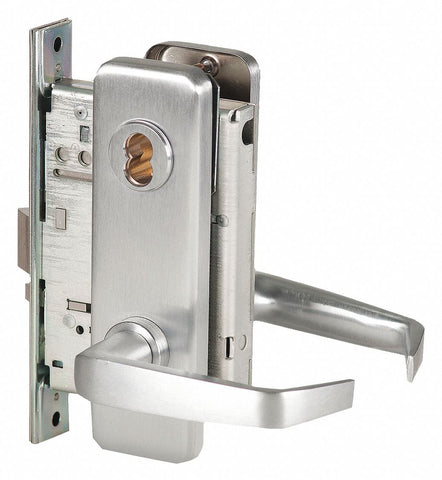 BEST 45H7AB15J626 Mortise Lockset,  Mechanical,  Not Keyed,  Satin Chrome,  2 3/4 in Backset,  Mortise