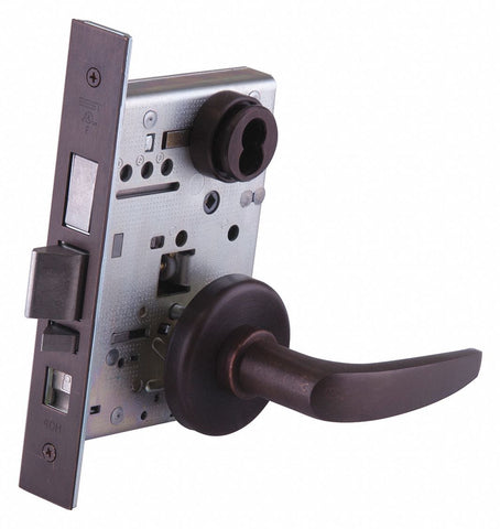 BEST 45H7AB16H613 Mortise Lockset,  Mechanical,  Oil Rubbed Bronze,  2 3/4 in Backset,  Mortise