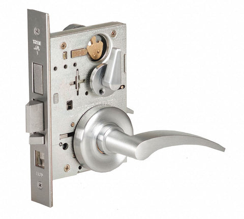 BEST 45H7AB17LH626 Mortise Lockset,  Mechanical,  Satin Chrome,  2 3/4 in Backset,  Mortise