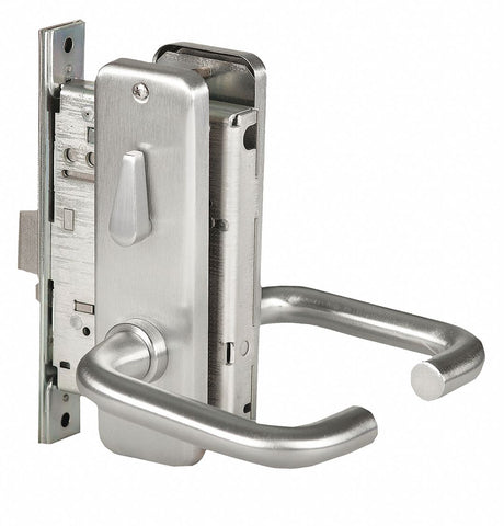 BEST 45H7AB3J626 Mortise Lockset,  Mechanical,  Satin Chrome,  2 3/4 in Backset,  Mortise