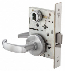 BEST 45H7AT14H626 Mortise Lockset,  Mechanical,  Satin Chrome,  2 3/4 in Backset,  Mortise