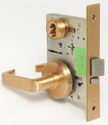 BEST 45H7D15H612 Mortise Lockset,  Mechanical,  Satin Bronze,  2 3/4 in Backset,  Mortise