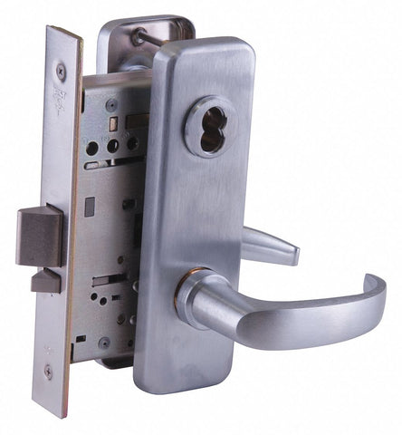 BEST 45H7INL14J626 Mortise Lockset,  Mechanical,  Satin Chrome,  2 3/4 in Backset,  Mortise