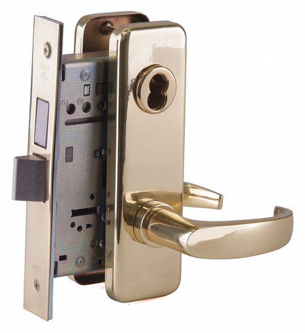 BEST 45H7T14J605 Mortise Lockset,  Mechanical,  Satin Bronze,  2 3/4 in Backset,  Mortise