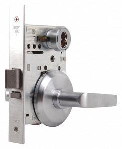 BEST 45H7UNR15S626 Mortise Lockset,  Mechanical,  Satin Chrome,  2 3/4 in Backset,  Mortise