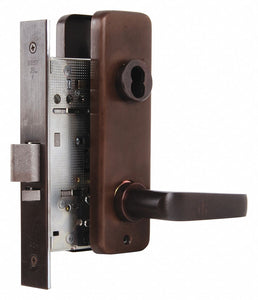 BEST 45H7W15J613 Mortise Lockset,  Mechanical,  Oil Rubbed Bronze,  2 3/4 in Backset,  Mortise