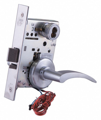 BEST 45HW7DEU17RH626RQE Mortise Lockset,  Electrical,  Satin Chrome,  2 3/4 in Backset,  Mortise