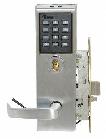 BEST 45HZ7DV15KP626 Mortise Lockset,  Electrical,  Satin Chrome,  2 3/4 in Backset,  Mortise