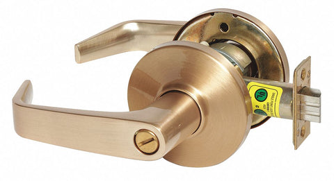 STANLEY SECURITY SOLUTIONS 9K30L15DS3612 Lever,  Mechanical,  Extra Heavy Duty,  Not Keyed,  Satin Bronze,  2 3/4 in Backset,  Cylindrical