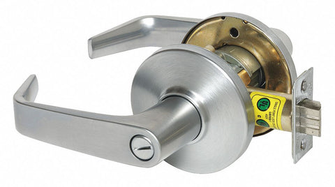 STANLEY SECURITY SOLUTIONS 9K30L15DSTK626 Lever,  Mechanical,  Extra Heavy Duty,  Not Keyed,  Satin Chrome,  2 3/4 in Backset,  Cylindrical