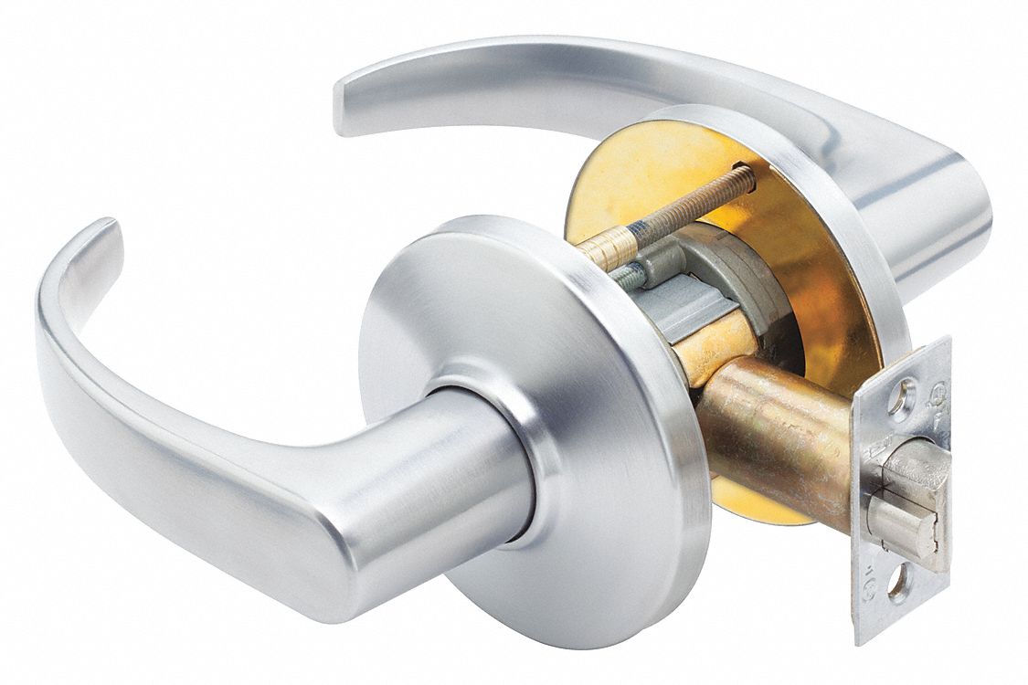 BEST 9K30N14CSTK626 Door Lever Lockset,  Mechanical,  Heavy Duty,  Not Keyed,  Satin Chrome,  2 3/4 in Backset