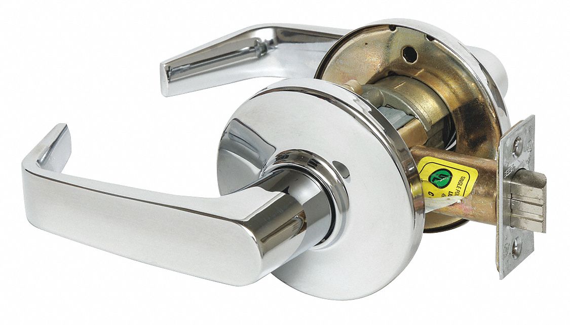 STANLEY SECURITY SOLUTIONS 9K30N15DS3625 Lever,  Mechanical,  Extra Heavy Duty,  Not Keyed,  Bright Chrome,  2 3/4 in Backset,  Cylindrical