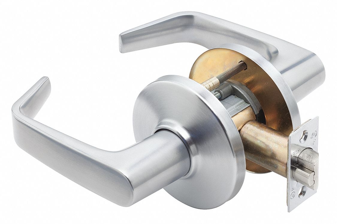 STANLEY SECURITY SOLUTIONS 9K30N15DS3626 Lever,  Mechanical,  Extra Heavy Duty,  Not Keyed,  Satin Chrome,  2 3/4 in Backset,  Cylindrical