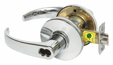 STANLEY SECURITY SOLUTIONS 9K37AB14DS3625 Lever,  Mechanical,  Extra Heavy Duty,  Not Keyed,  Bright Chrome,  2 3/4 in Backset,  Cylindrical
