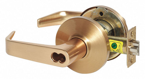 STANLEY SECURITY SOLUTIONS 9K37D15DS3612 Lever,  Mechanical,  Extra Heavy Duty,  Not Keyed,  Satin Bronze,  2 3/4 in Backset,  Cylindrical