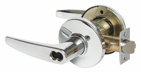 STANLEY SECURITY SOLUTIONS 9K37AB16DS3625 Lever,  Mechanical,  Extra Heavy Duty,  Not Keyed,  Bright Chrome,  2 3/4 in Backset,  Cylindrical