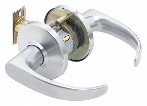 BEST 9K30N14DSTK626 Door Lever Lockset,  Mechanical,  Heavy Duty,  Not Keyed,  Satin Chrome,  2 3/4 in Backset