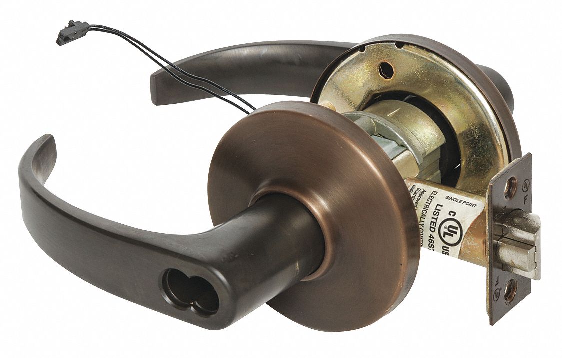 STANLEY SECURITY SOLUTIONS 9KW37DEU14DS3613 Lever,  Electrical,  Extra Heavy Duty,  Not Keyed,  Oil Rubbed Bronze,  2 3/4 in Backset