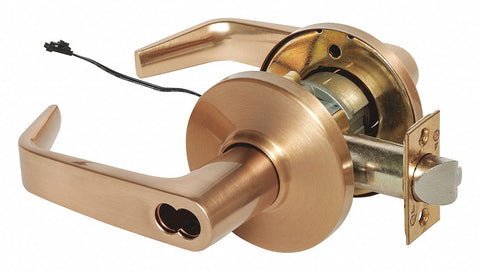 STANLEY SECURITY SOLUTIONS 9KW37DEU15DSTK612 Lever,  Electrical,  Extra Heavy Duty,  Not Keyed,  Satin Bronze,  2 3/4 in Backset,  Cylindrical