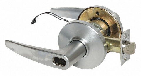 STANLEY SECURITY SOLUTIONS 9KW37DEU16DS3626RQE Lever,  Electrical,  Extra Heavy Duty,  Not Keyed,  Satin Chrome,  2 3/4 in Backset,  Cylindrical