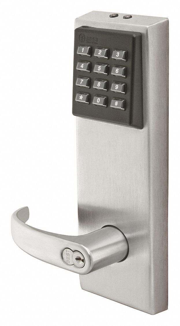 STANLEY SECURITY SOLUTIONS 9KZ37DV14KPSTK626 Lever,  Electrical,  Extra Heavy Duty,  Not Keyed,  Satin Chrome,  2 3/4 in Backset,  Cylindrical