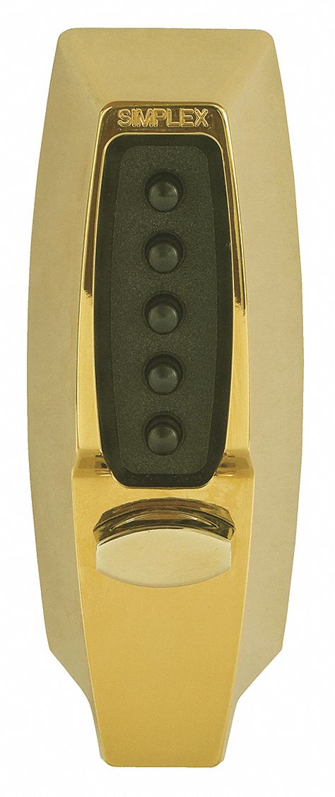 KABA SIMPLEX 7102-03-41 Mechanical Push Button Lockset,  Lever,  Entry,  None Key Override Options,  Nonhanded