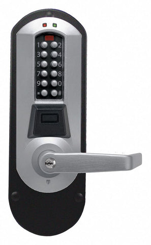 KABA E-PLEX E5710XSWL-626-41 Electronic Locks, 2-3/4 in Backset, Cylindrical, Satin Chrome, 1/2 in Latch Length