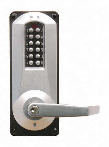 KABA E-PLEX E5086XKWL-626-41 Electronic Locks, 2-3/4 in Backset, Mortise, Satin Chrome, 1/2 in Latch Length