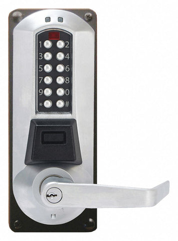 KABA E-PLEX E5786XSWL-626-41 Electronic Locks, 2-3/4 in Backset, Mortise, Satin Chrome, 1/2 in Latch Length