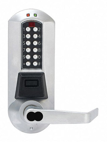 KABA E-PLEX E5710BWL-626-41 Electronic Locks, 2-3/4 in Backset, Cylindrical, Satin Chrome, 1/2 in Latch Length